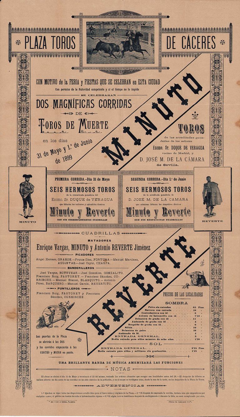 Cartel de Toros de la Feria de 1899