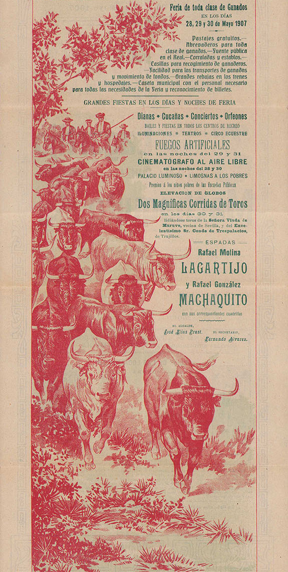 Cartel de Toros Cáceres 1907