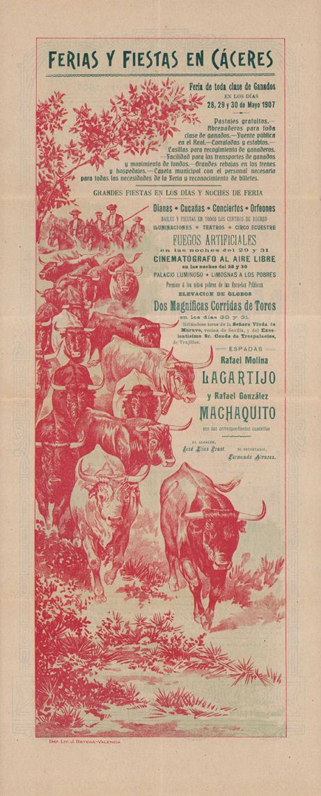 Cartel de Toros de la Feria de 1907