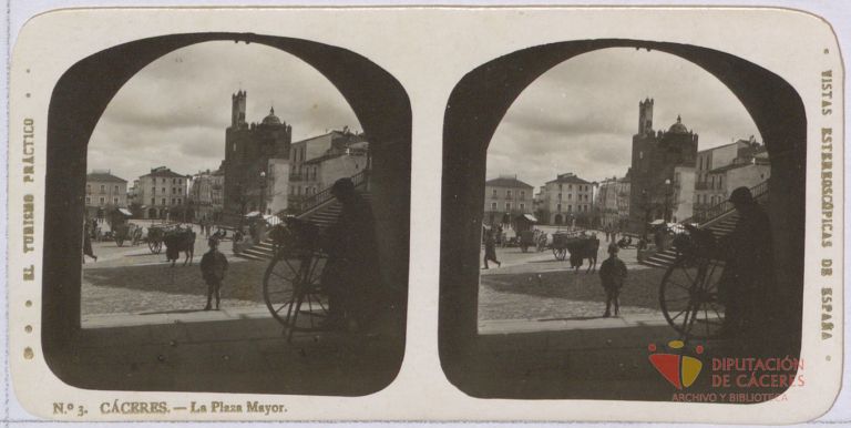 Vista parcial estereoscópica de la Plaza Mayor