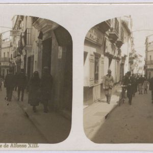 Vista estereoscópica de la Calle de Alfonso XIII de Cáceres