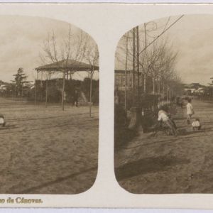 Vista estereoscópica del Paseo de Cánovas de Cáceres