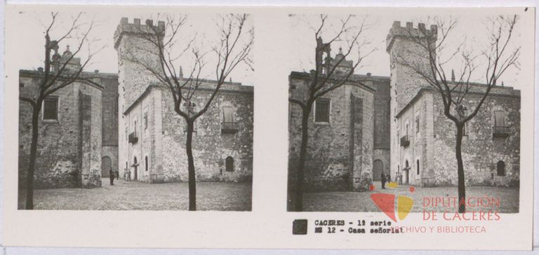 Fotografías estereoscópicas de Cáceres: Casa señorial
