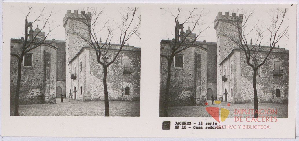 Fotografías estereoscópicas de Cáceres: Casa señorial
