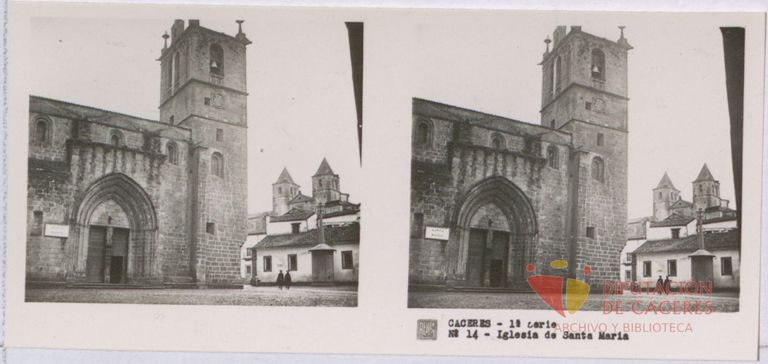 Fotografías estereoscópicas de Cáceres: Iglesia de Santa María