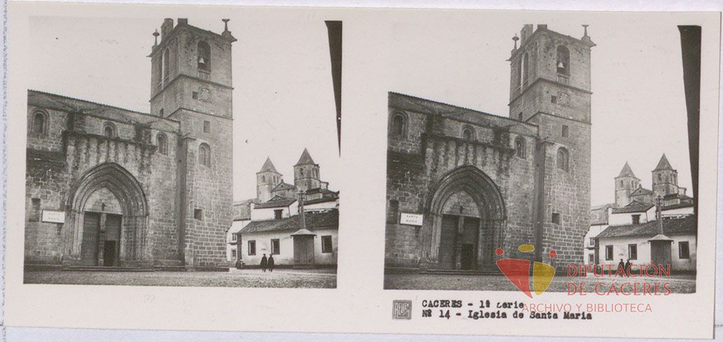 Fotografías estereoscópicas de Cáceres: Iglesia de Santa María