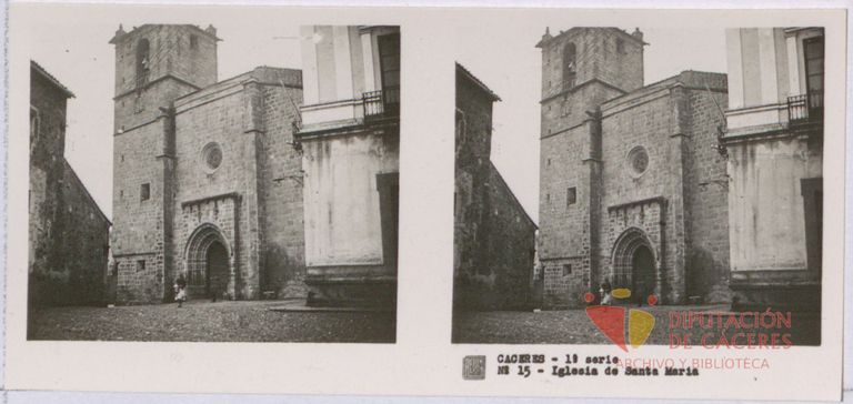 Fotografías estereoscópicas de Cáceres: Iglesia de Santa María