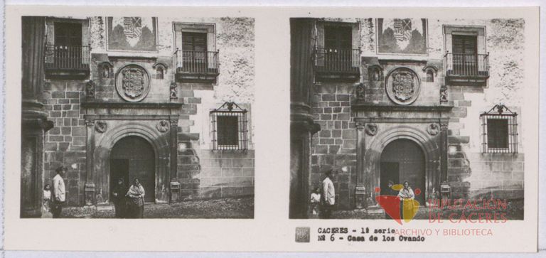 Fotografías estereoscópicas de Cáceres: Casa de los Ovando