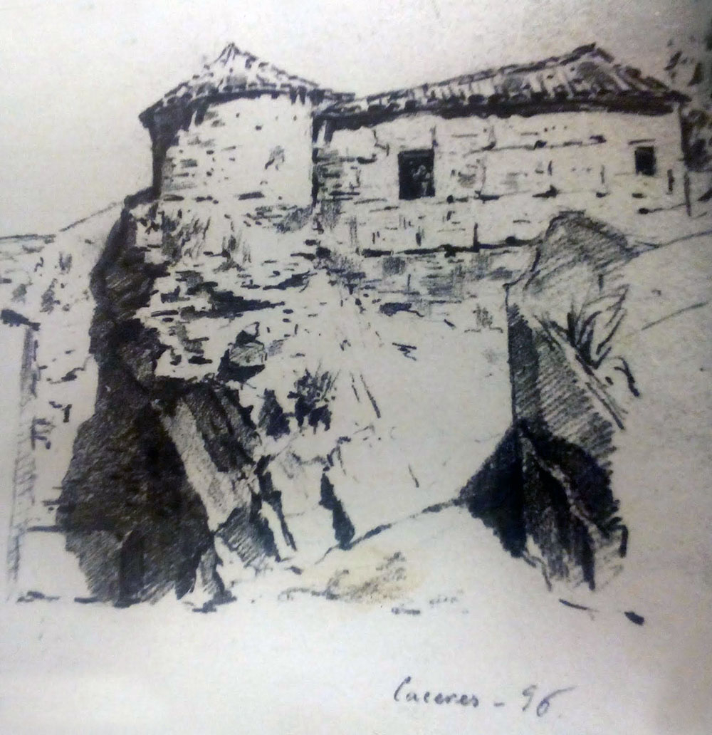 Dibujo de Gustavo Hurtado de la ermita de San Marcos realizado en 1896