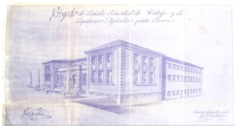 Proyecto de Ángel Pérez del futuro edificio de la Escuela de Maestría Industrial.