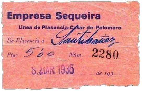 Billete Empresa Sequeira