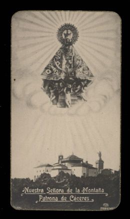 Estampa de la Virgen de la Montaña y su Santuario