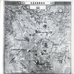 Mapa de Cáceres 1860