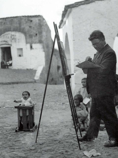 Tomás Martín Gil pintando