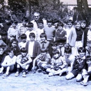 Don Luis de Dios con su clase de EGB
