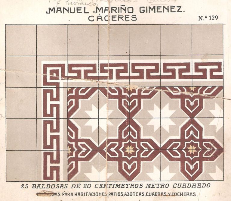 Lámina catálogo de baldosas, Manuel Mariño