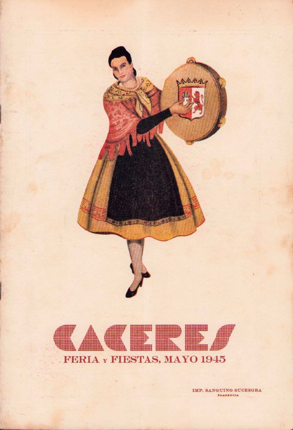 Programa Feria y Fiestas de Cáceres, mayo 1945
