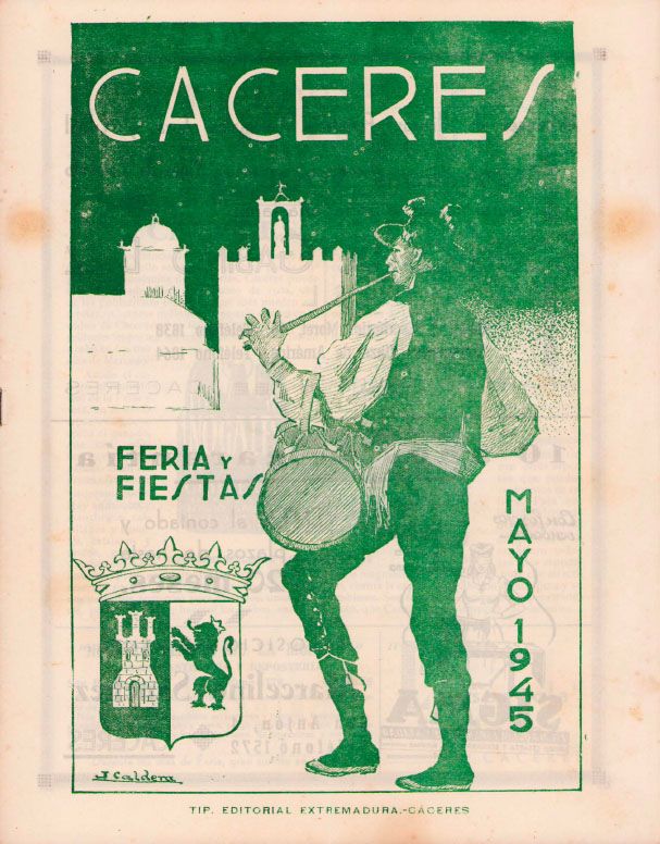 Programa Feria y Fiestas de Cáceres, mayo 1945