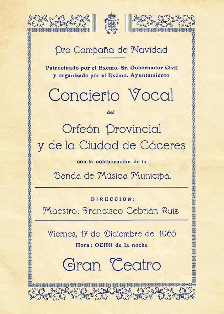Cartel anunciando del Concierto pro Campaña de Navidad