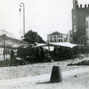 Mercado de verano en la Plaza Mayor 1914