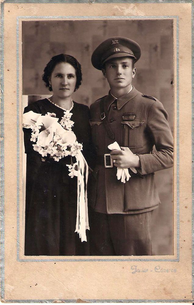 Foto de boda de un soldado de infantería