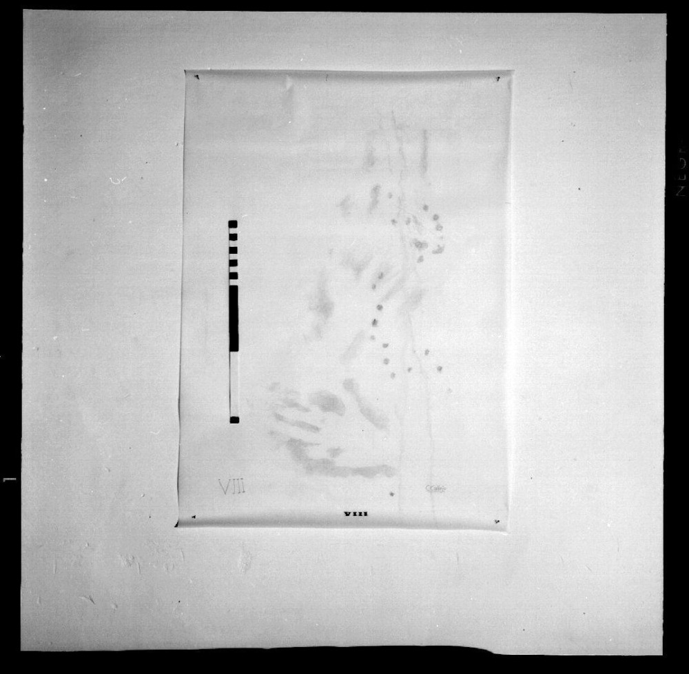 Cueva de Maltravieso. Calcos pinturas. Panel 8