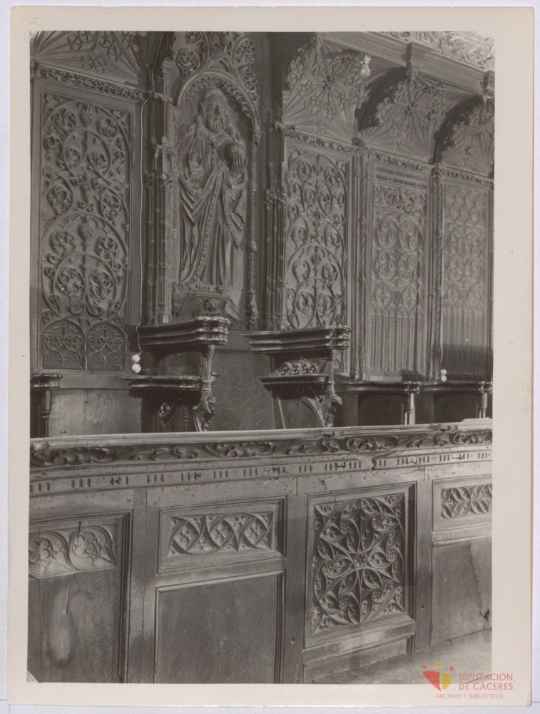Detalle del coro de la Catedral de Coria