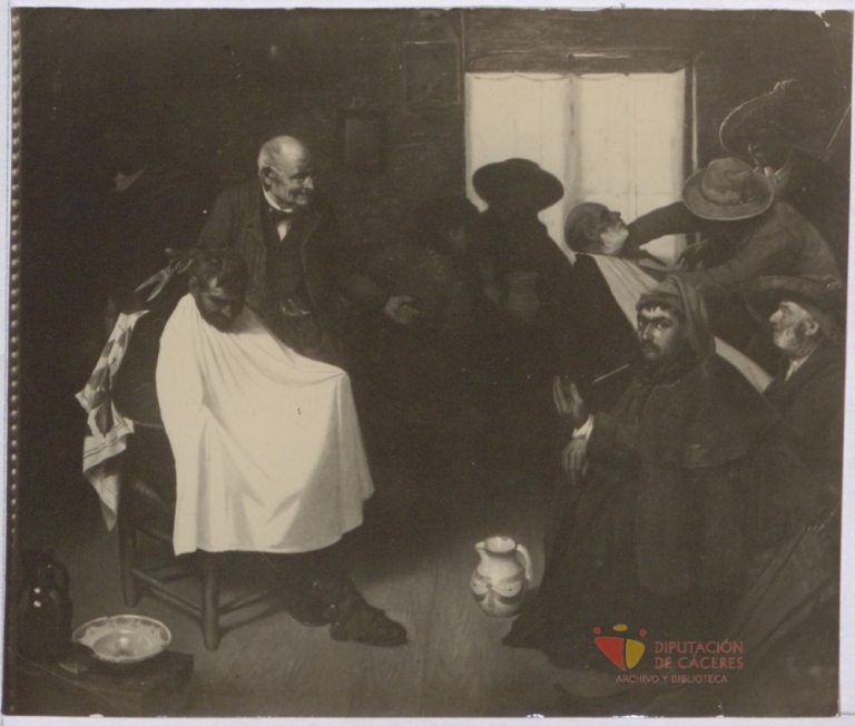 «En la barbería» por Adelardo Covarsí