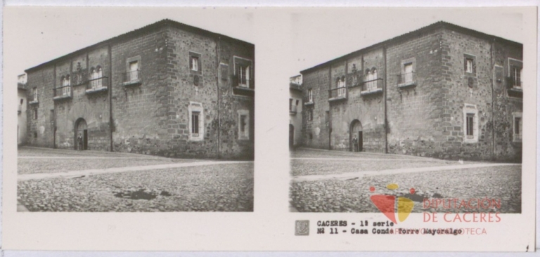 Fotografías estereoscópicas de Cáceres: Casa Conde Torre Mayoralgo