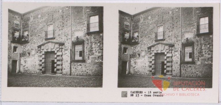 Fotografías estereoscópicas de Cáceres: Casa Ovando