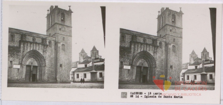 Fotografías estereoscópicas de Cáceres: Iglesia de Santa María