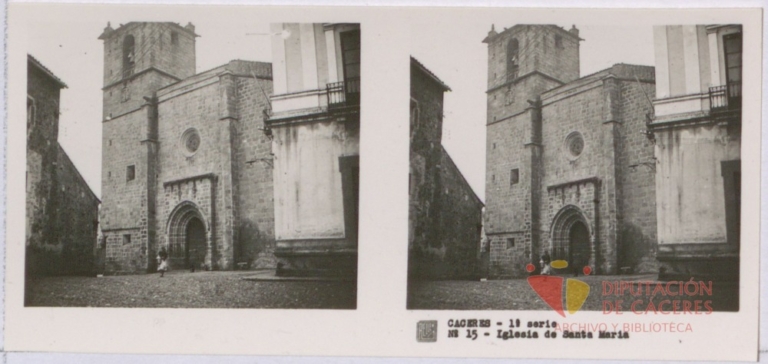 Fotografías estereoscópicas de Cáceres: Iglesia de Santa María