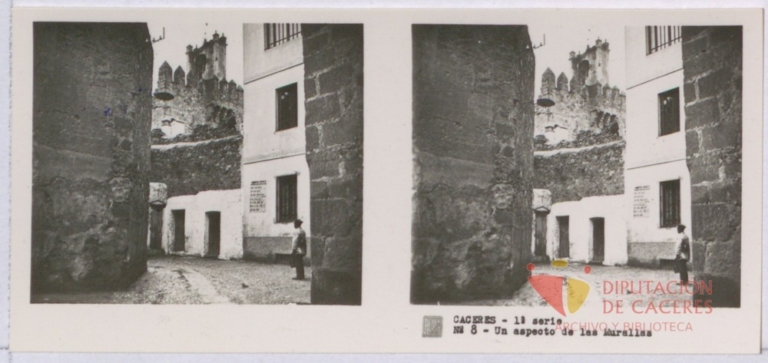 Fotografías estereoscópicas de Cáceres: Un aspecto de las Murallas