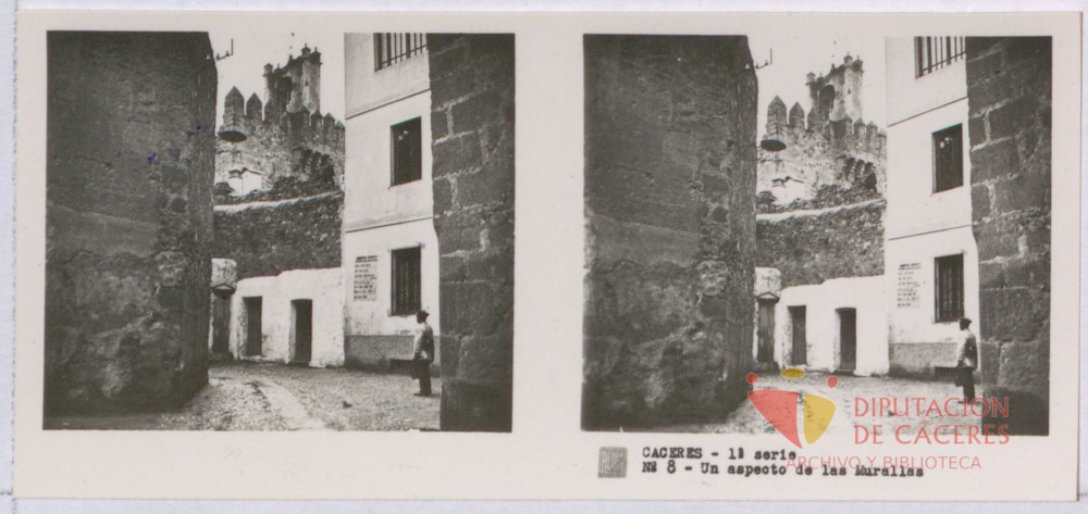 Fotografías estereoscópicas de Cáceres: Un aspecto de las Murallas