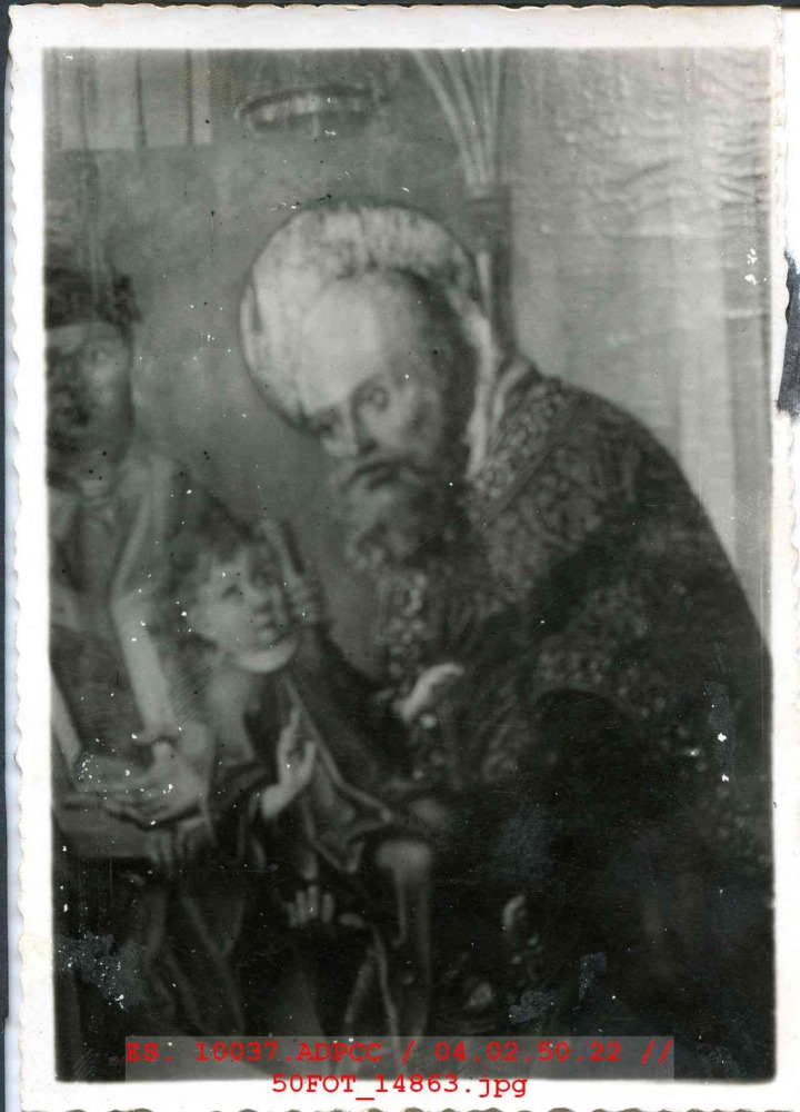 Fragmento de la escena del retablo mayor de Santa Maria