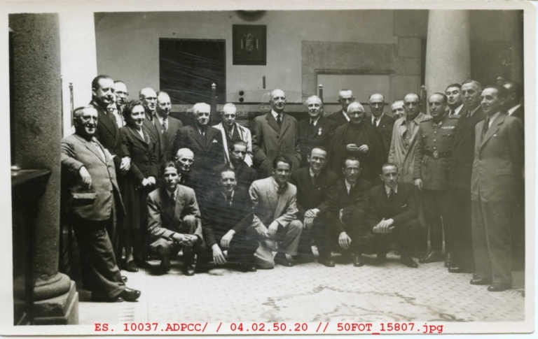 Grupo de trabajadores de la Caja de Ahorros de Cáceres