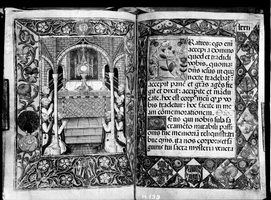 Libro de horas del Prior. Frailes jerónimos adorando · Casa Moreno