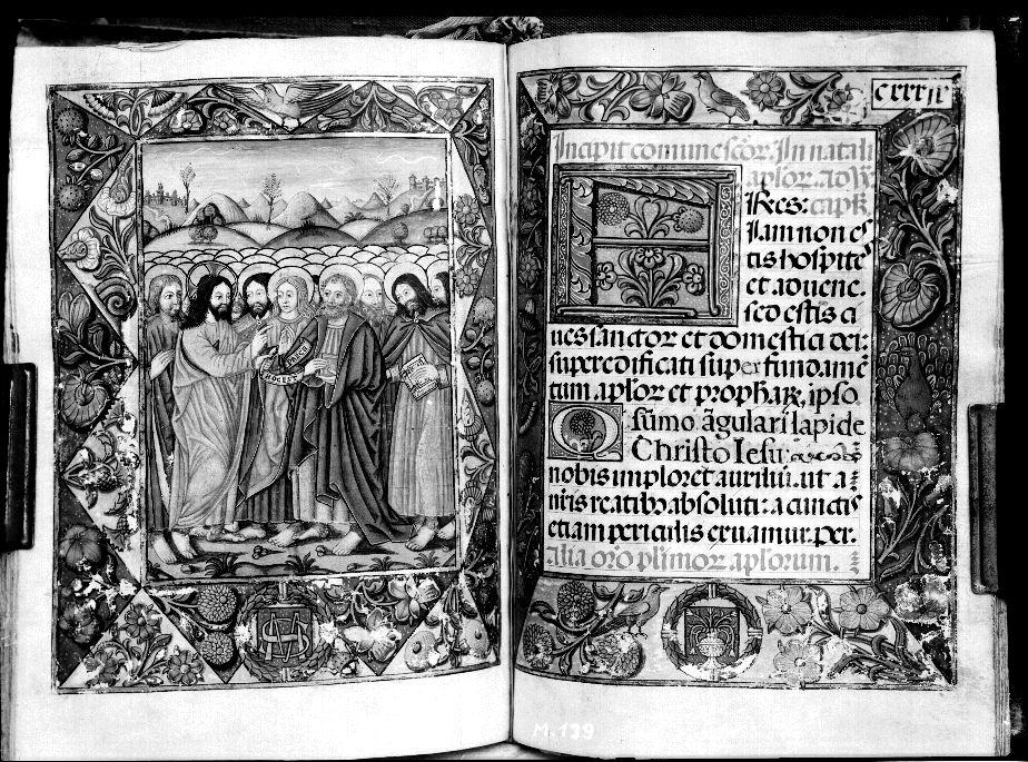 Libro de horas del Prior. Jesús predicando a los apóstoles