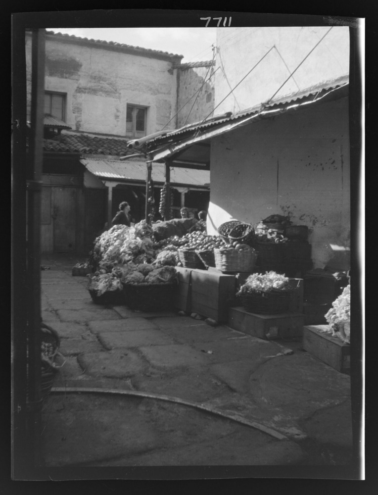 Mercado de verduras: puestos