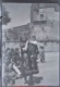 Mujer y dos niños con trajes típicos en la plaza Mayor, 1950