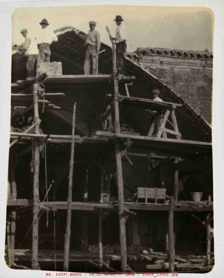 Obra de la bóveda de la Iglesia de San Miguel de Jaraíz