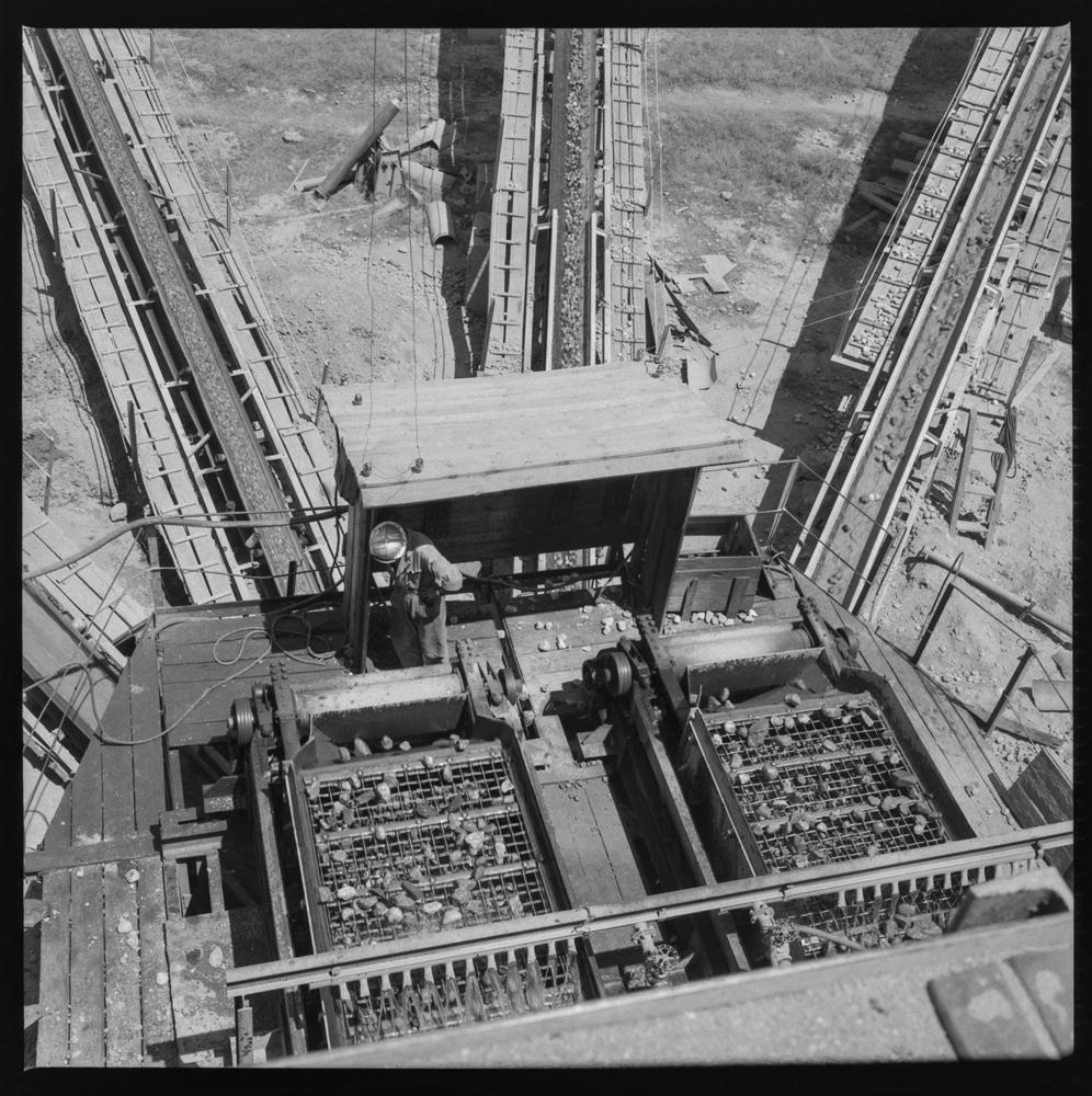 Obras de construcción de la presa de Torrejón el Rubio