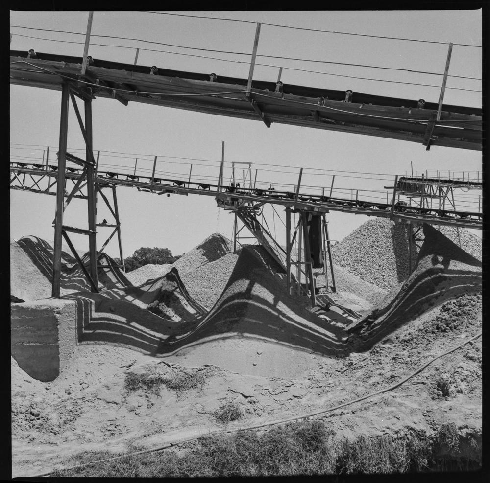 Obras de construcción de la presa de Torrejón el Rubio