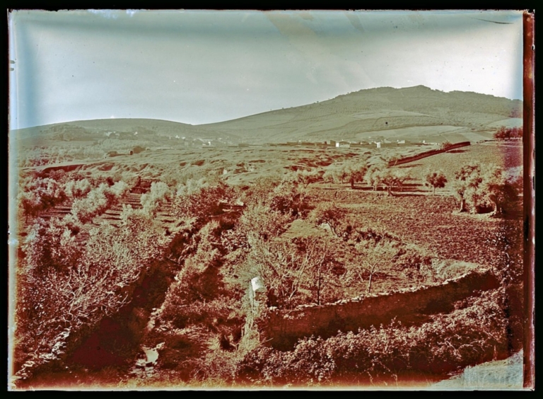 Paisaje con cruce de caminos y el pueblo al fondo (Aliseda