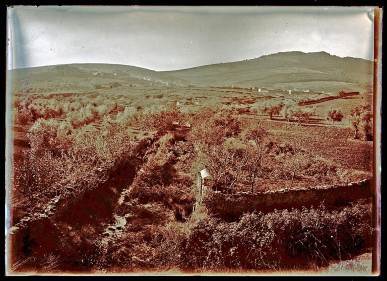 Paisaje con cruce de caminos y el pueblo al fondo (Aliseda