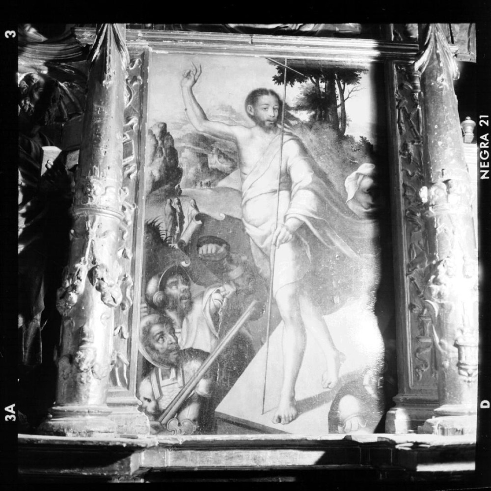 Retablo, cuadro con la Resurrección