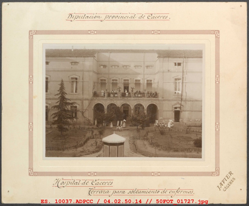 Terraza para soleamiento de enfermos del Hospital de Cáceres