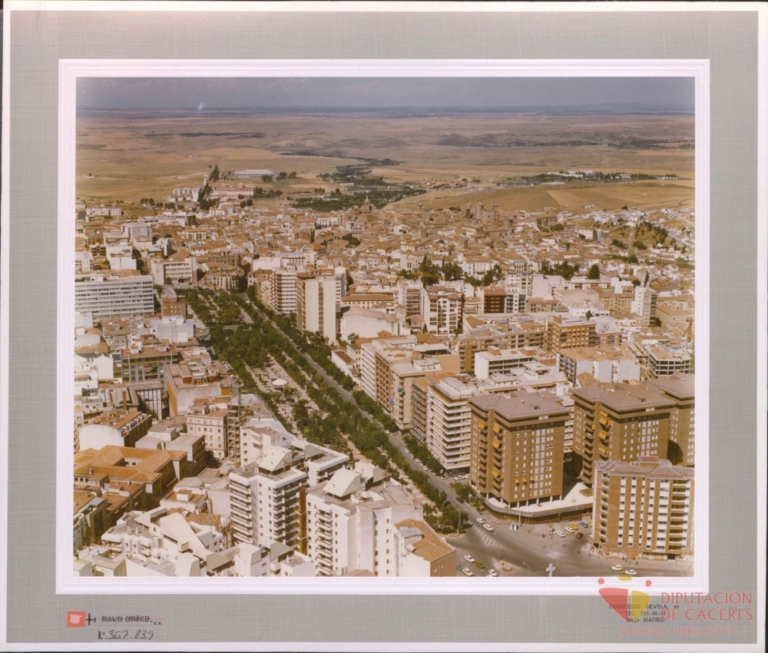 Vista aérea parcial de Cáceres