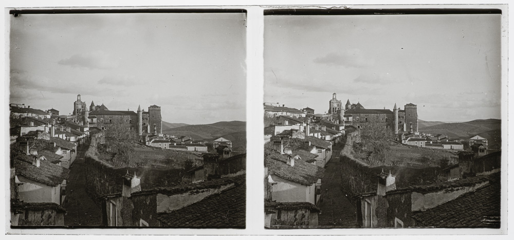 Vista exterior del Monasterio de Guadalupe con el municipio · Aurelio de Colmenares y Orgaz