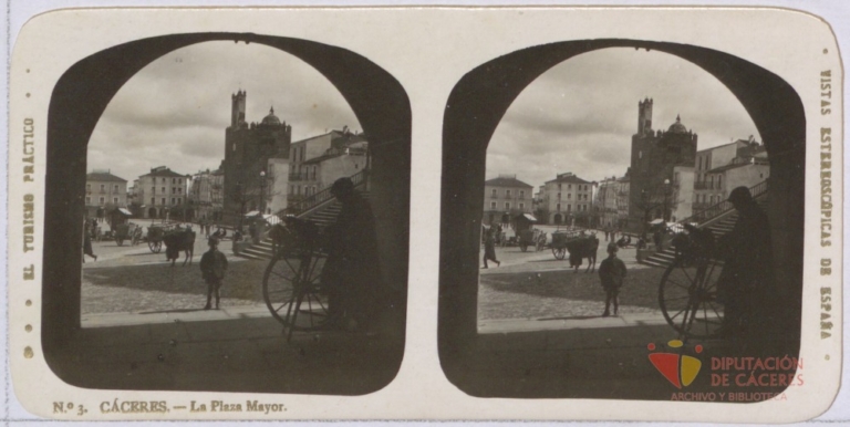 Vista parcial estereoscópica de la Plaza Mayor